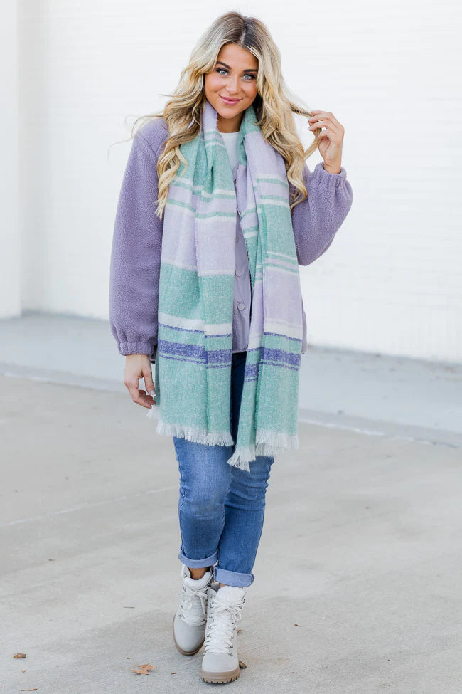 Mint and Purple Scarf