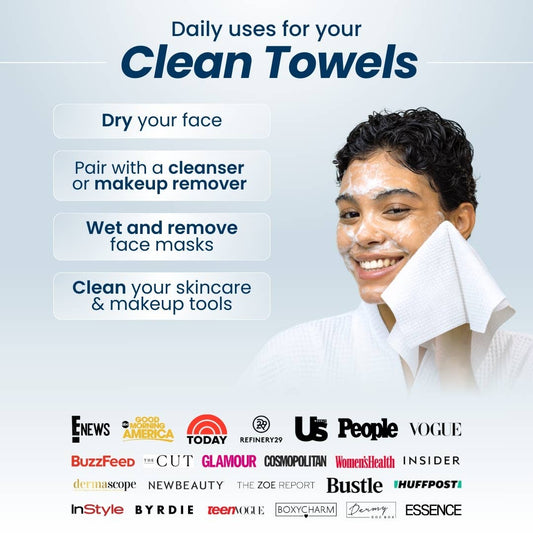 Clean Towels Xl™, Disposable Face Towels, 50 Count