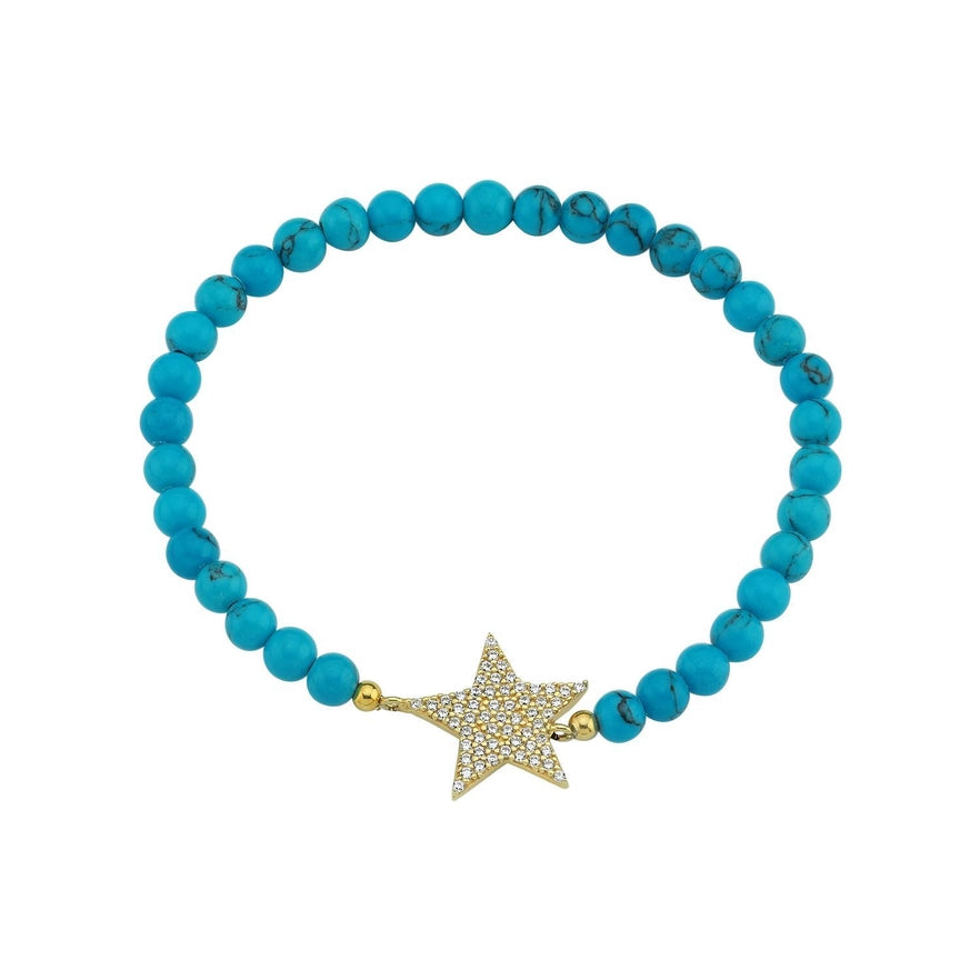 Crystal Star Beaded Stretch Bracelet