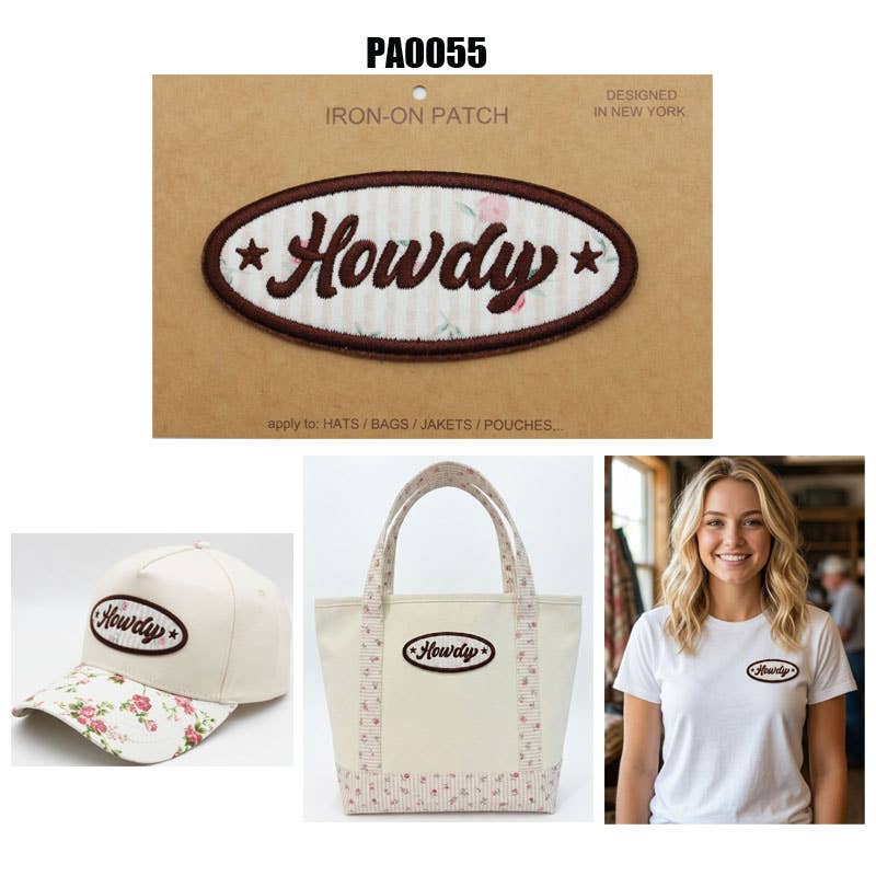 Howdy Embroidered Iron-On Patch