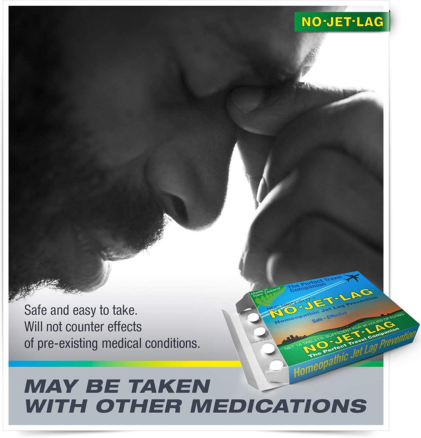 No Jet Lag Jet Lag Remedy Chewable 32 Tablets, Pills