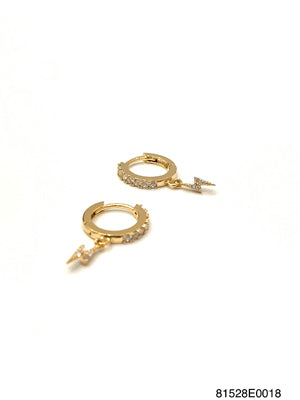 Harper lil drop Gold Bolt Huggie Earrings