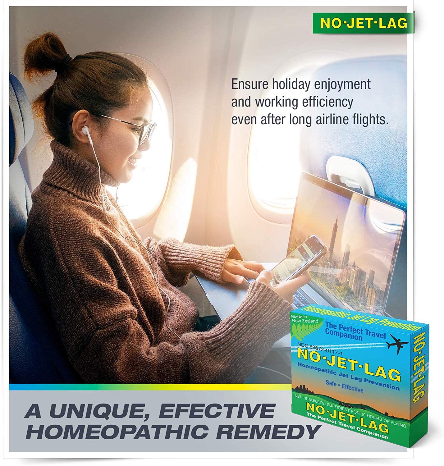 No Jet Lag Jet Lag Remedy Chewable 32 Tablets, Pills