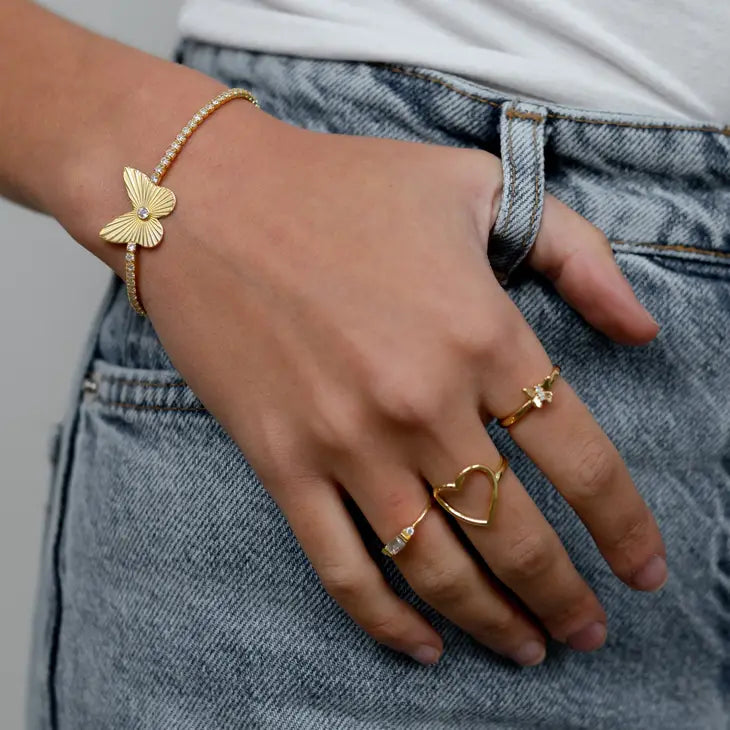 Adjustable Open Heart Ring