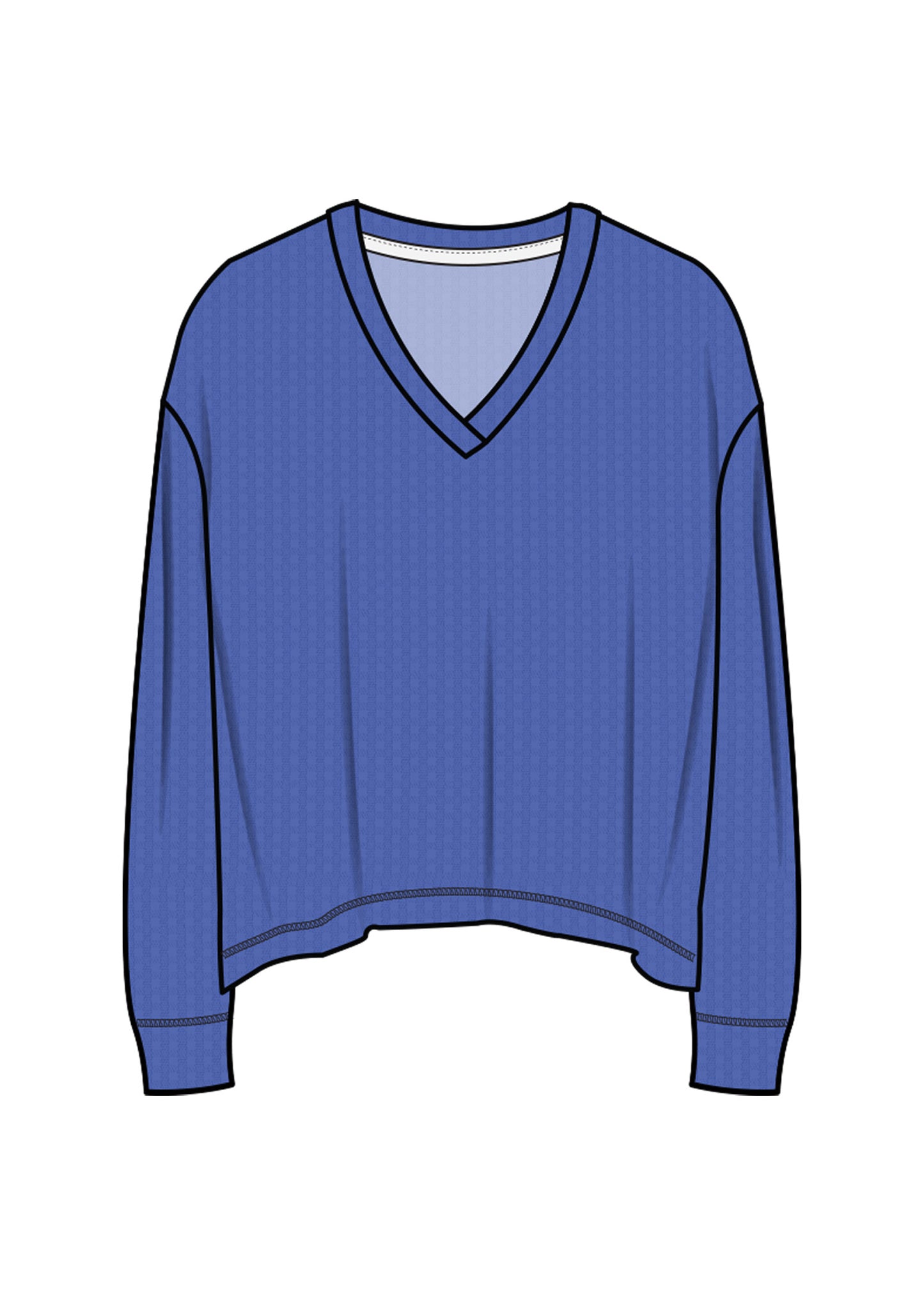 Long Sleeve V-Neck Pajama Top - The Remix