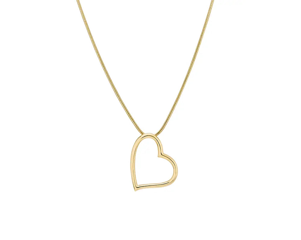 Drop Heart Pendant Necklace with Chain