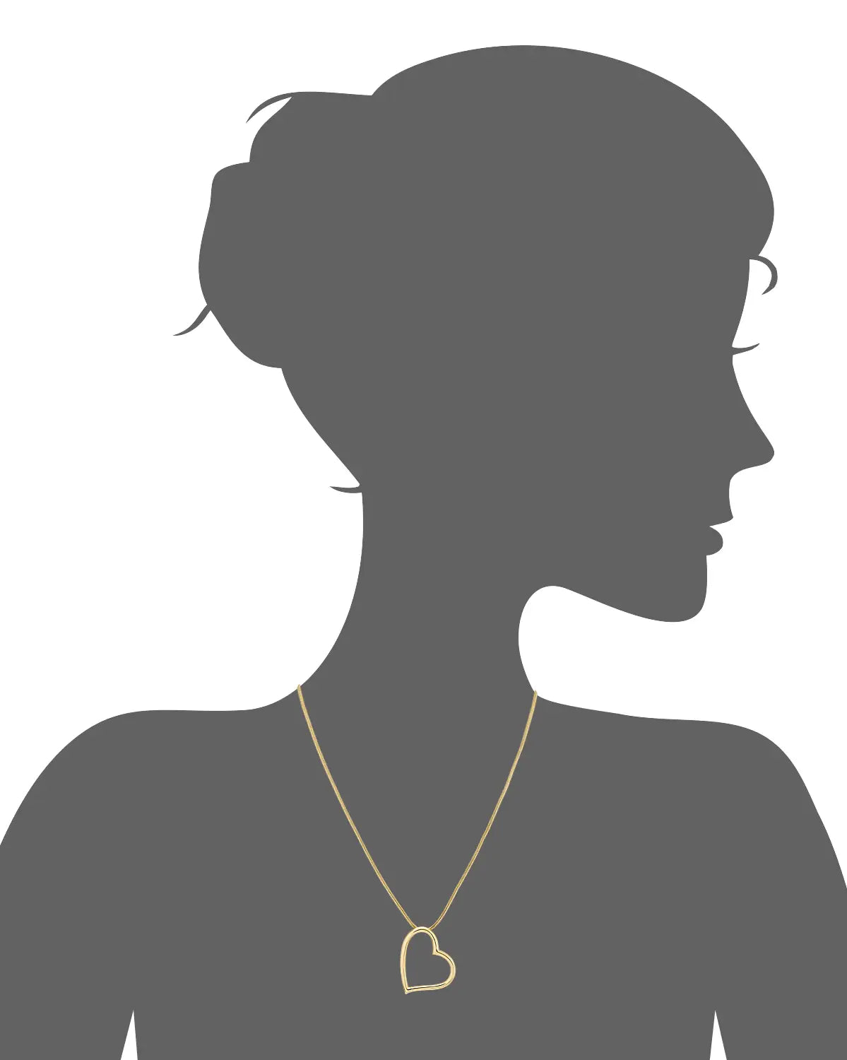 Drop Heart Pendant Necklace with Chain
