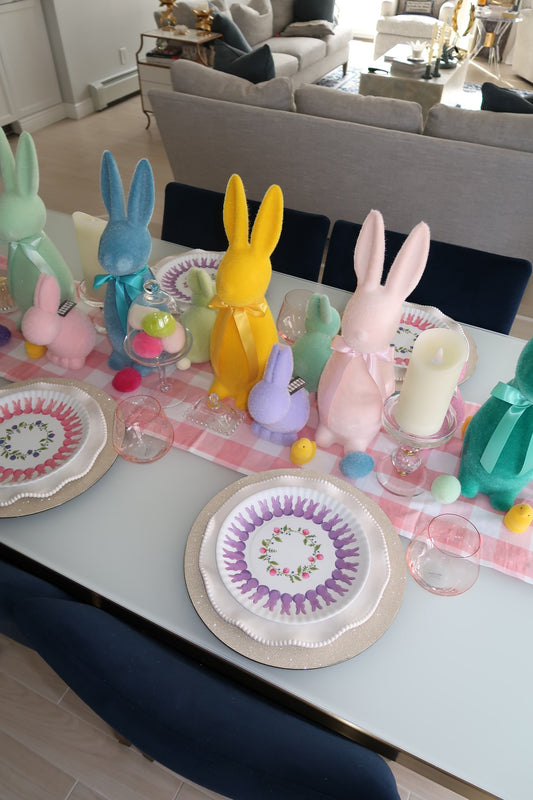 Flocked Button 16" Easter Bunny