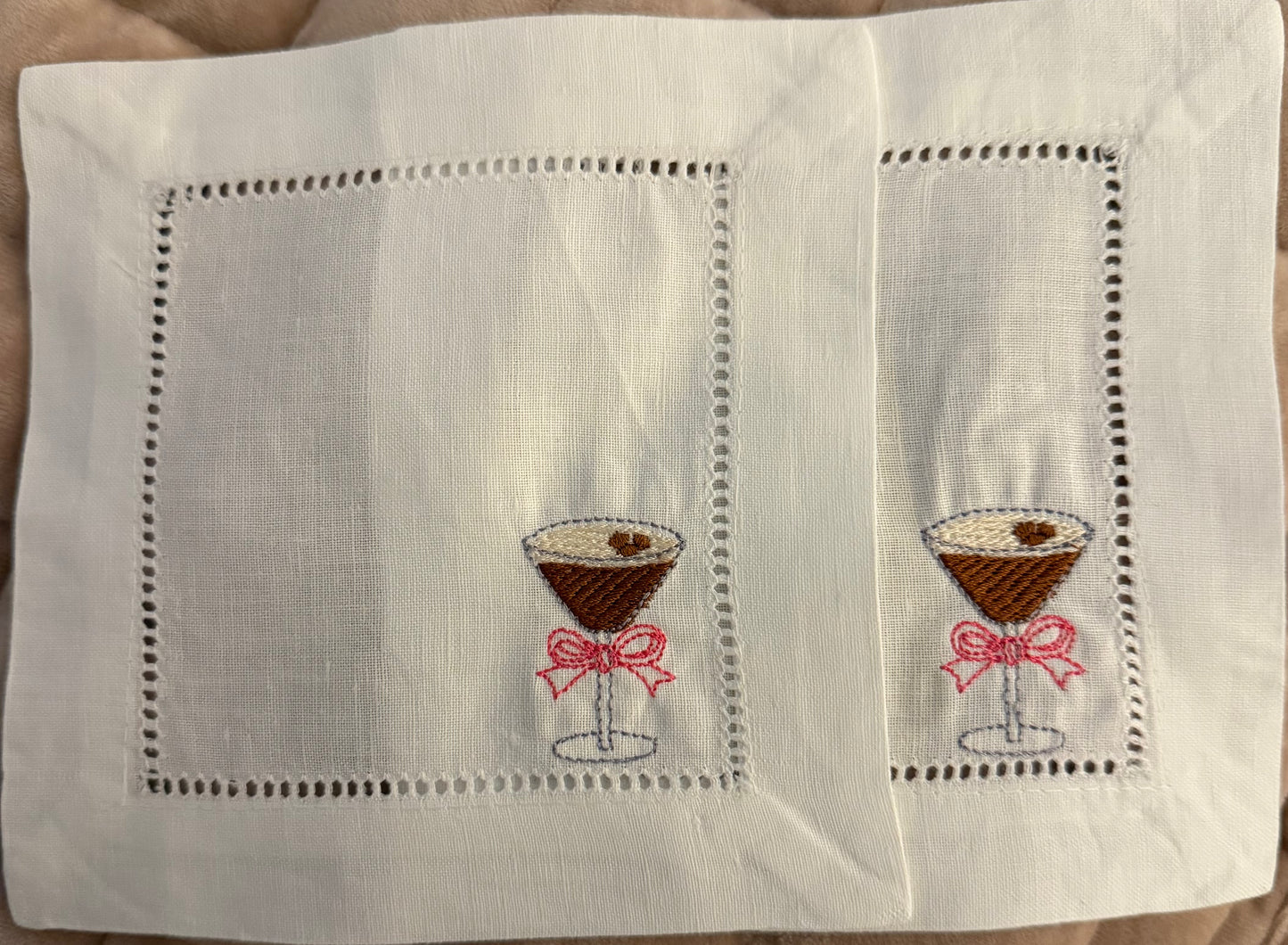 Embroidered Cocktail Napkins Set of 2