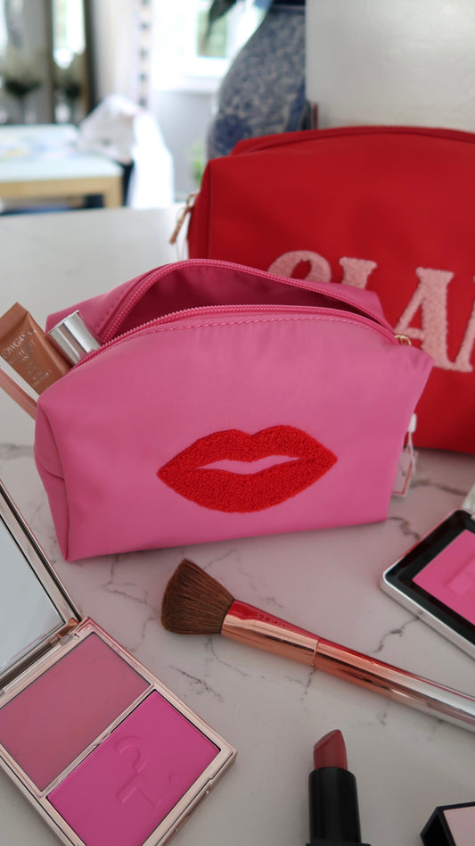 Cara Lips Cosmetic Pouch / Bag, Pink