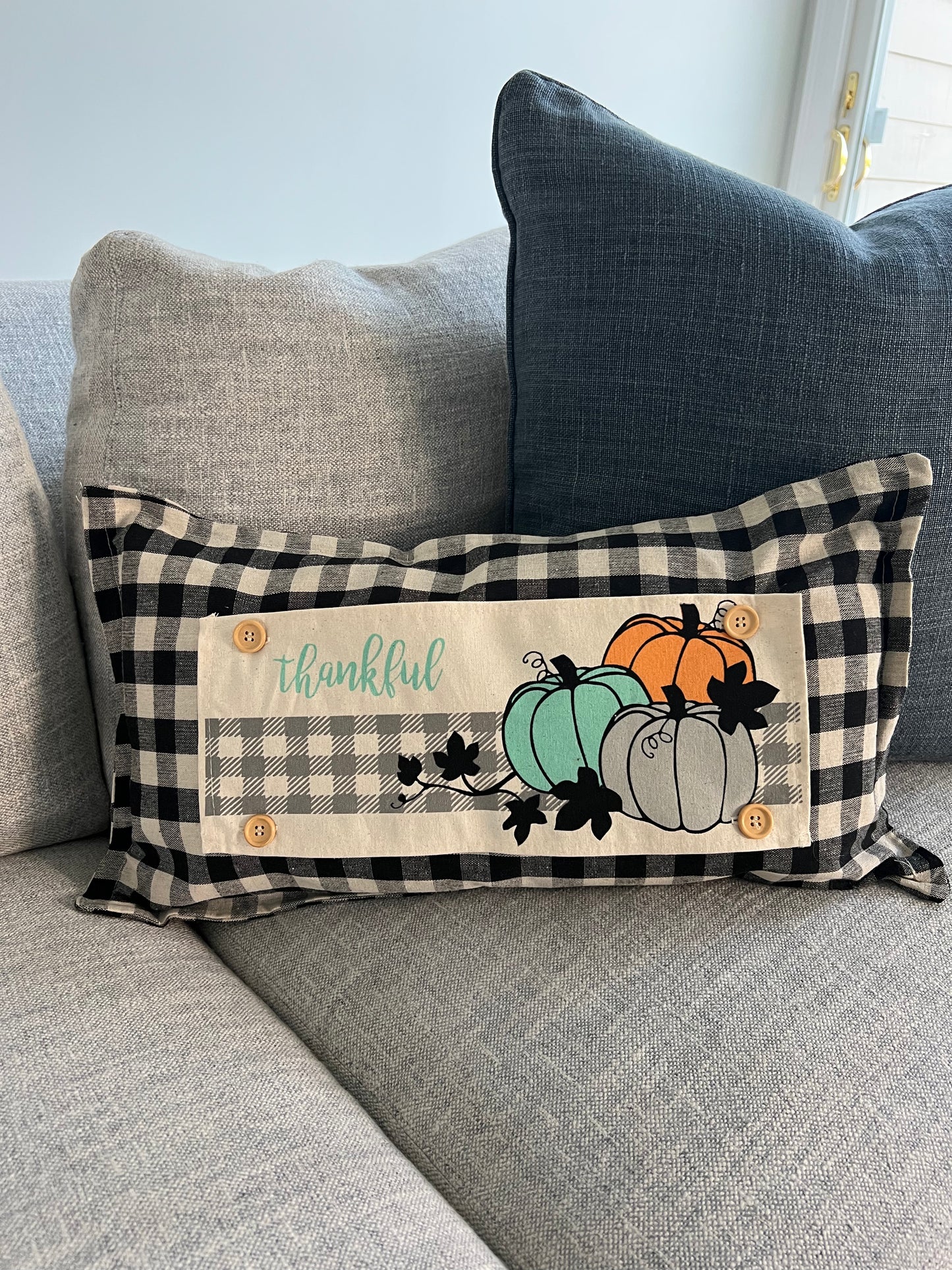Seasonal Pillow Panel: Thankful Pumpkins