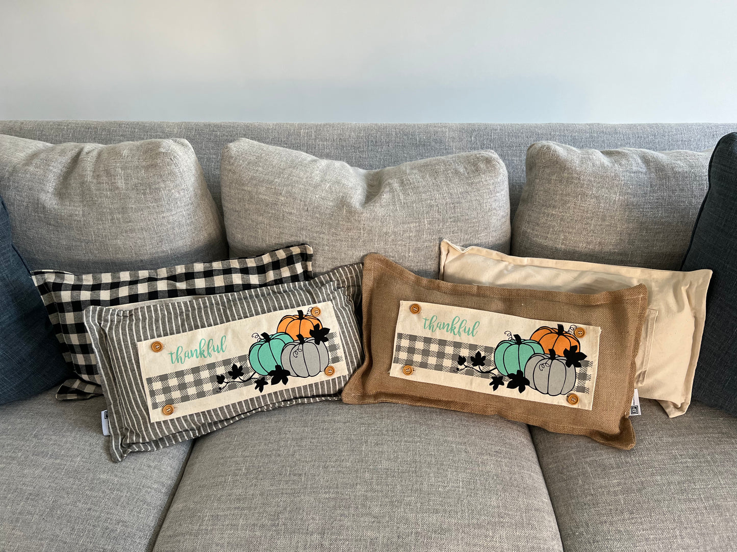 Seasonal Pillow Panel: Thankful Pumpkins