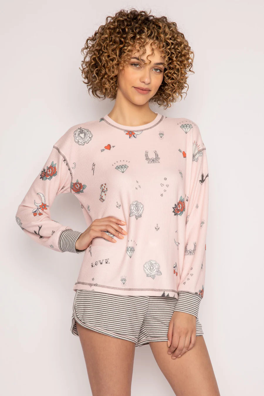 Livin on the Edge Long Sleeve Pajama Top