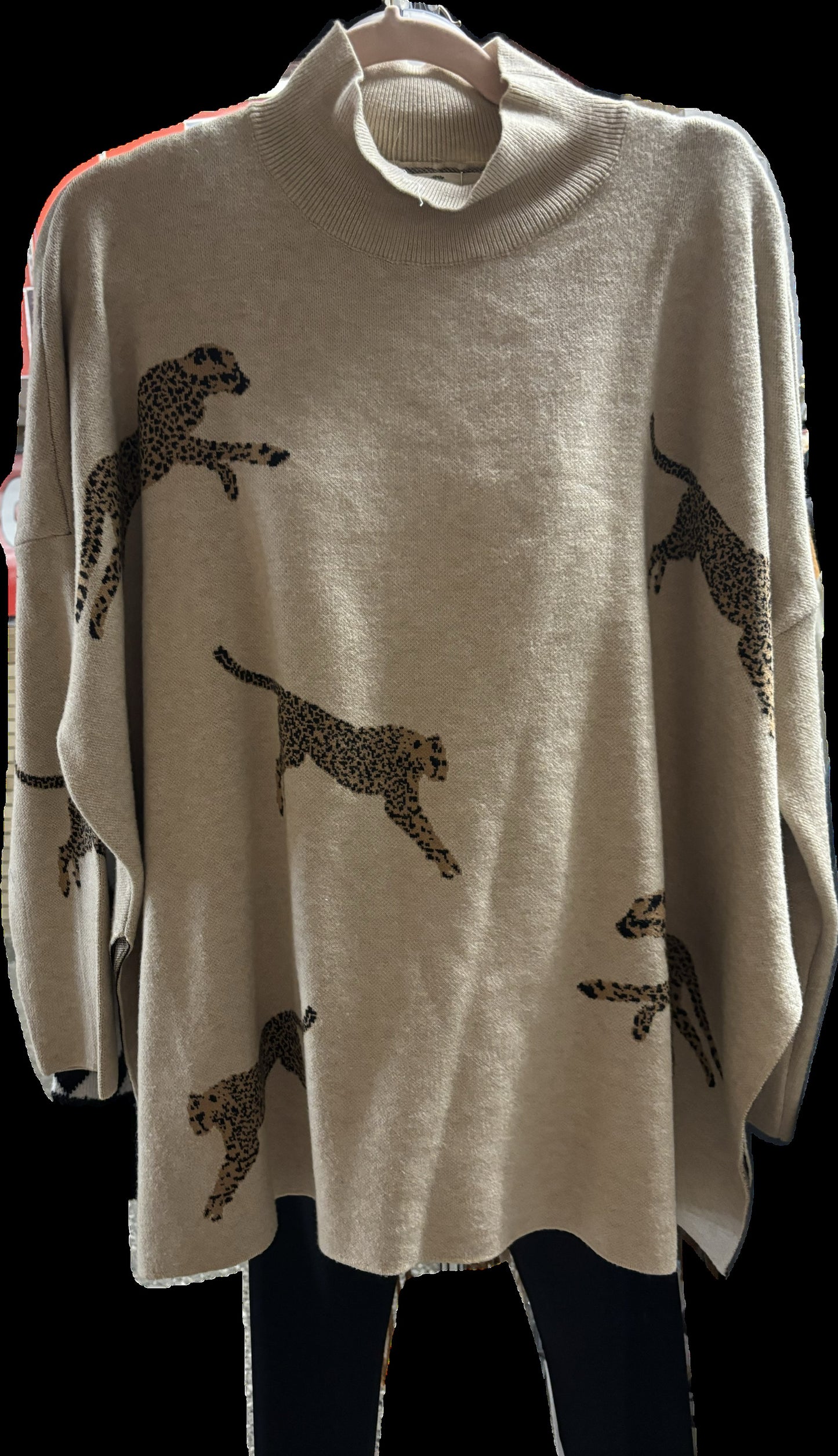 Leopard Sweater in Oatmeal