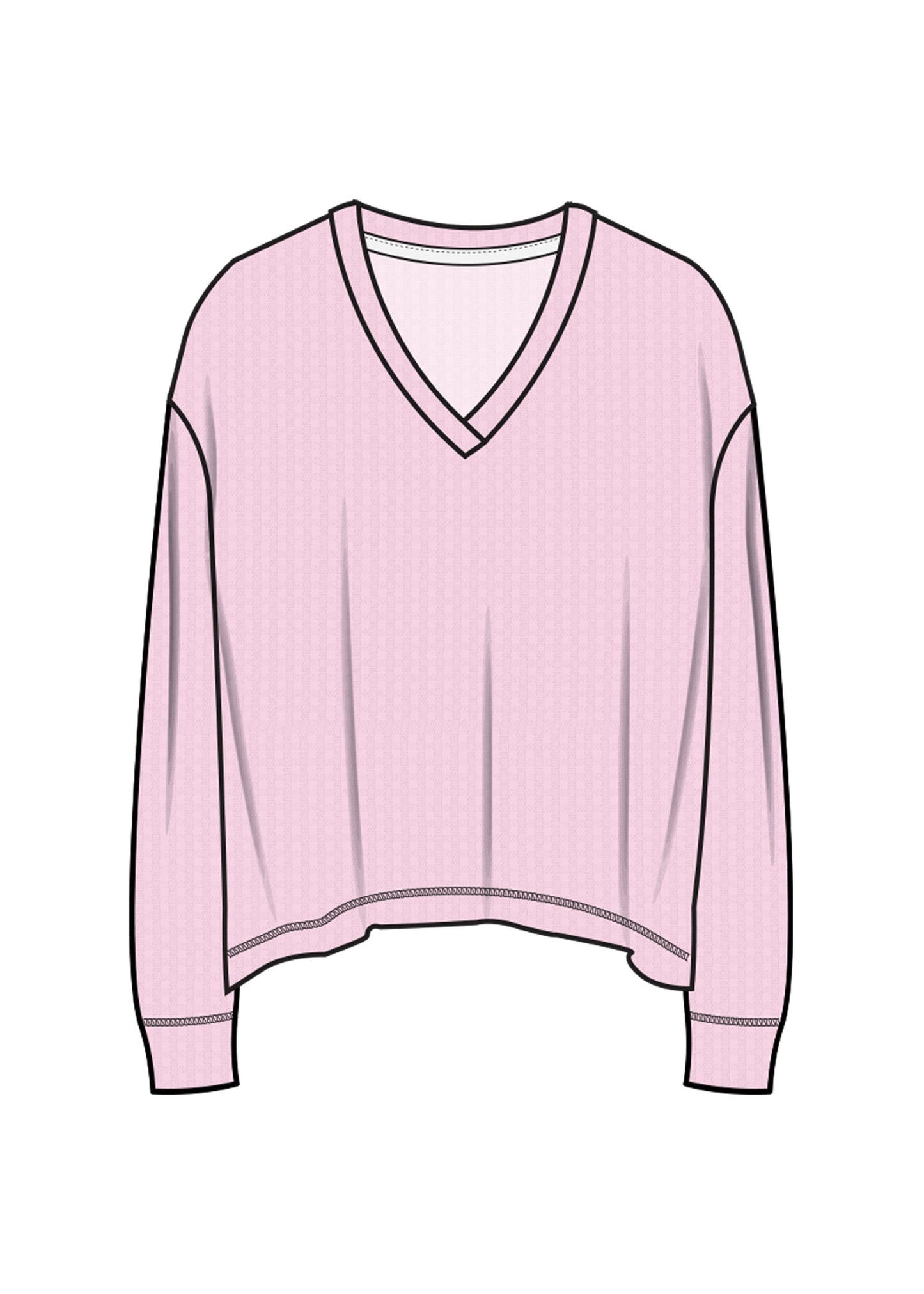 Long Sleeve V-Neck Pajama Top - The Remix