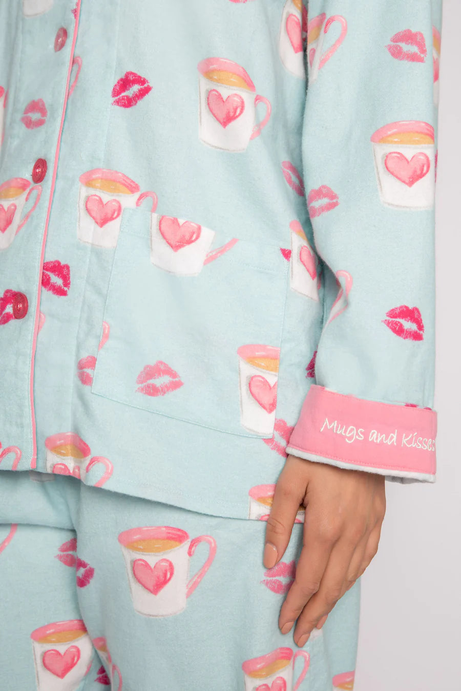 Mugs & Kisses Flannel Pajamas