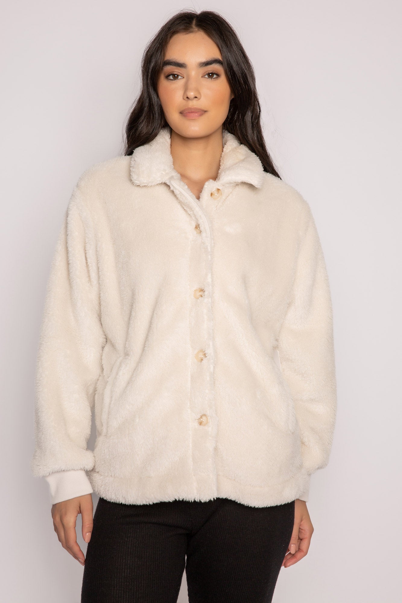 Lets Get Cozy Long Sleeve Button Jacket