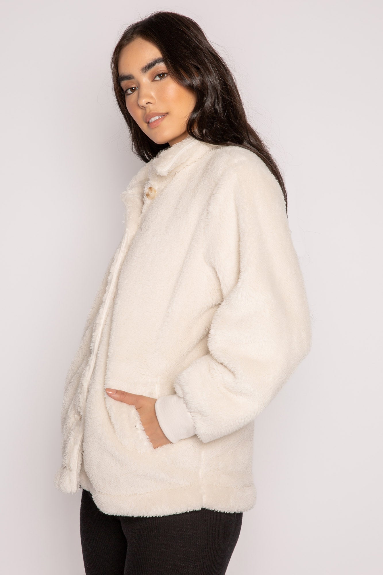 Lets Get Cozy Long Sleeve Button Jacket