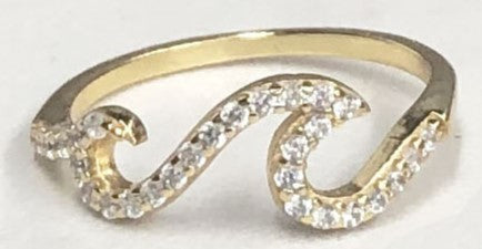 CZ Gold Wave Ring | Summer