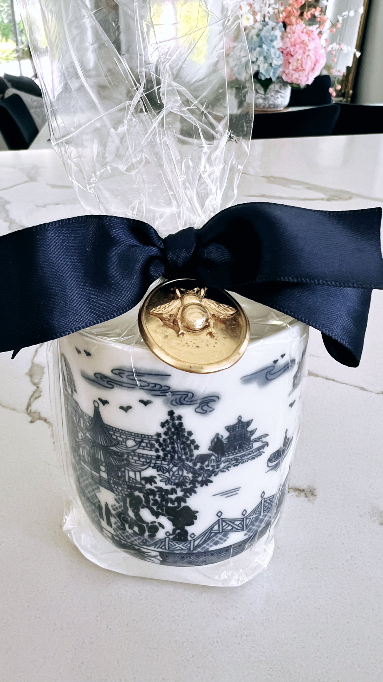 Blue Willow Chinoiserie Blue Willow Candle 5"x 4"