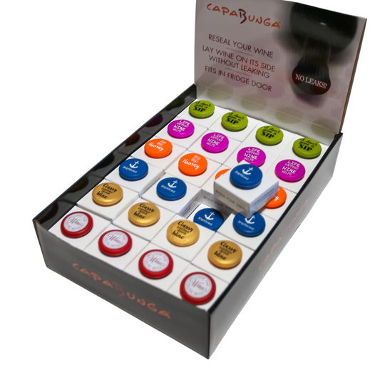 Wine Cap Counter Display | Fun Wine Caps | Summer / Gifts
