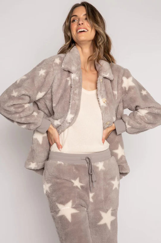 Lets Get Cozy Long Sleeve Button Jacket