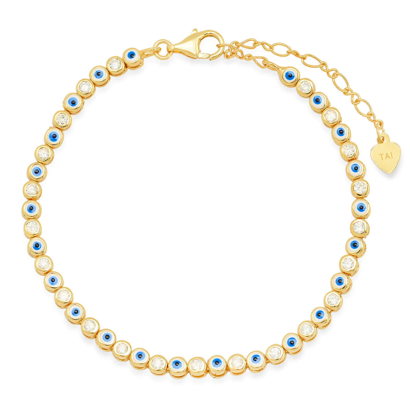 Enamel Evil Eye Gold Bracelet