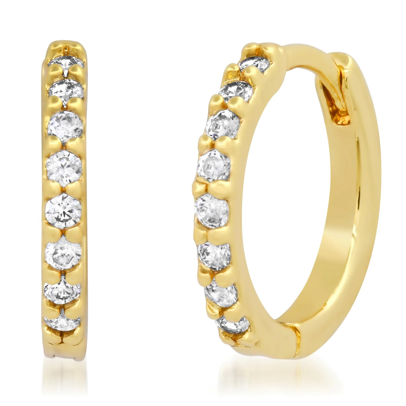 Ombre Pave CZ Huggie Earrings