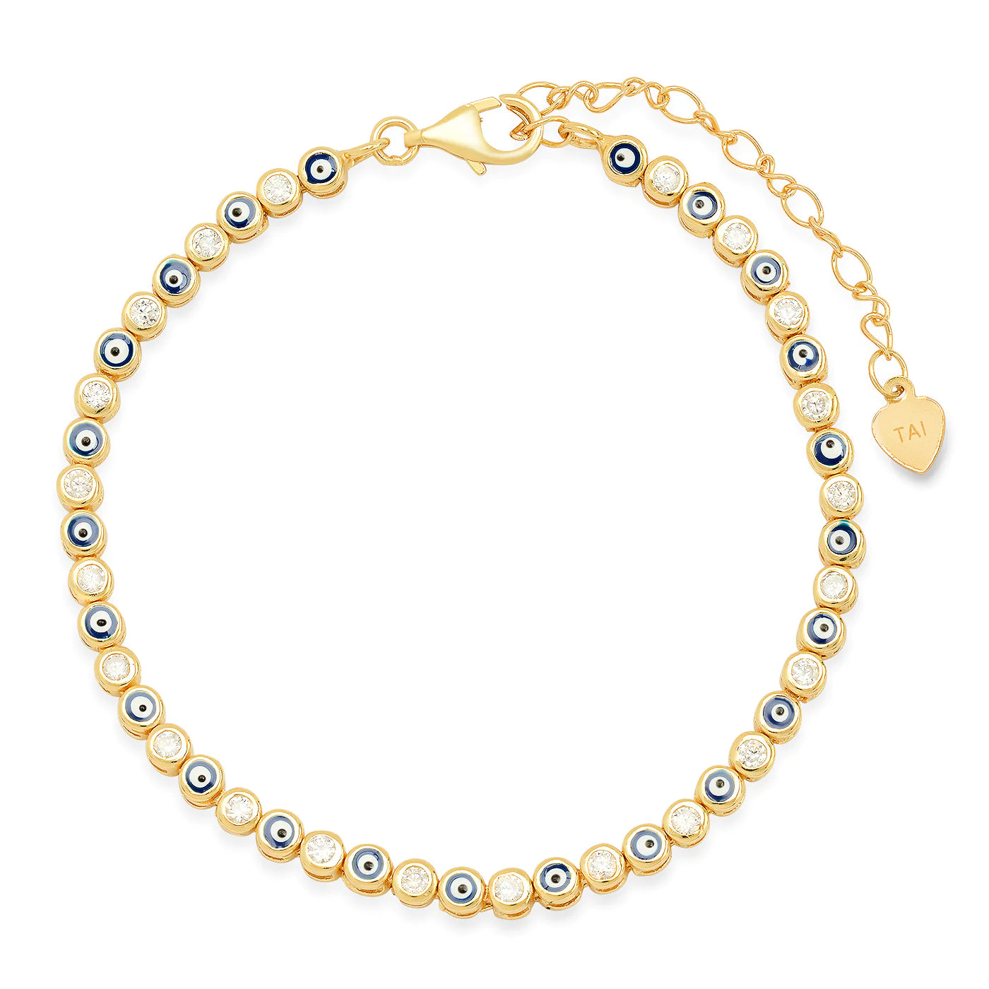 Enamel Evil Eye Gold Bracelet
