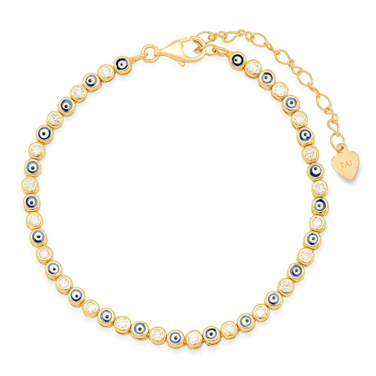 Enamel Evil Eye Gold Bracelet