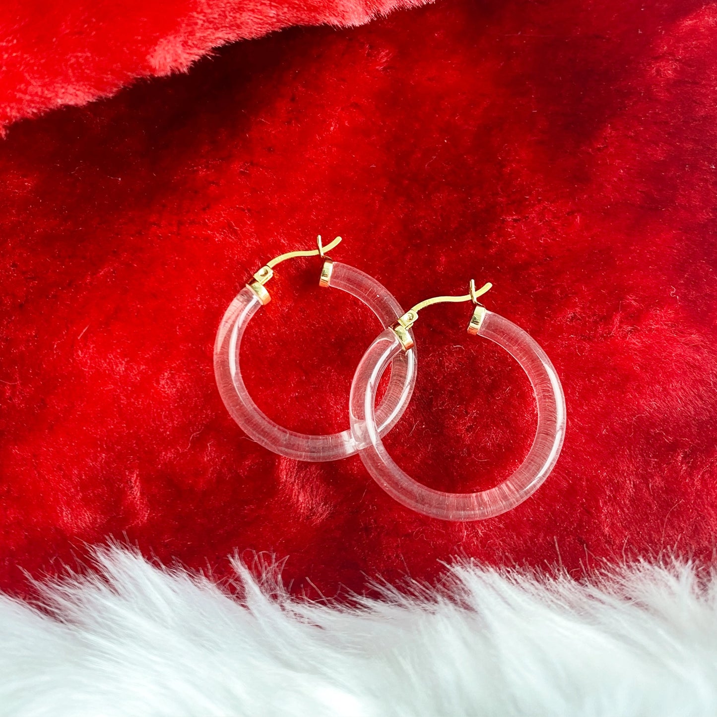 1.35 inch Thin Hoop Earrings in Clear