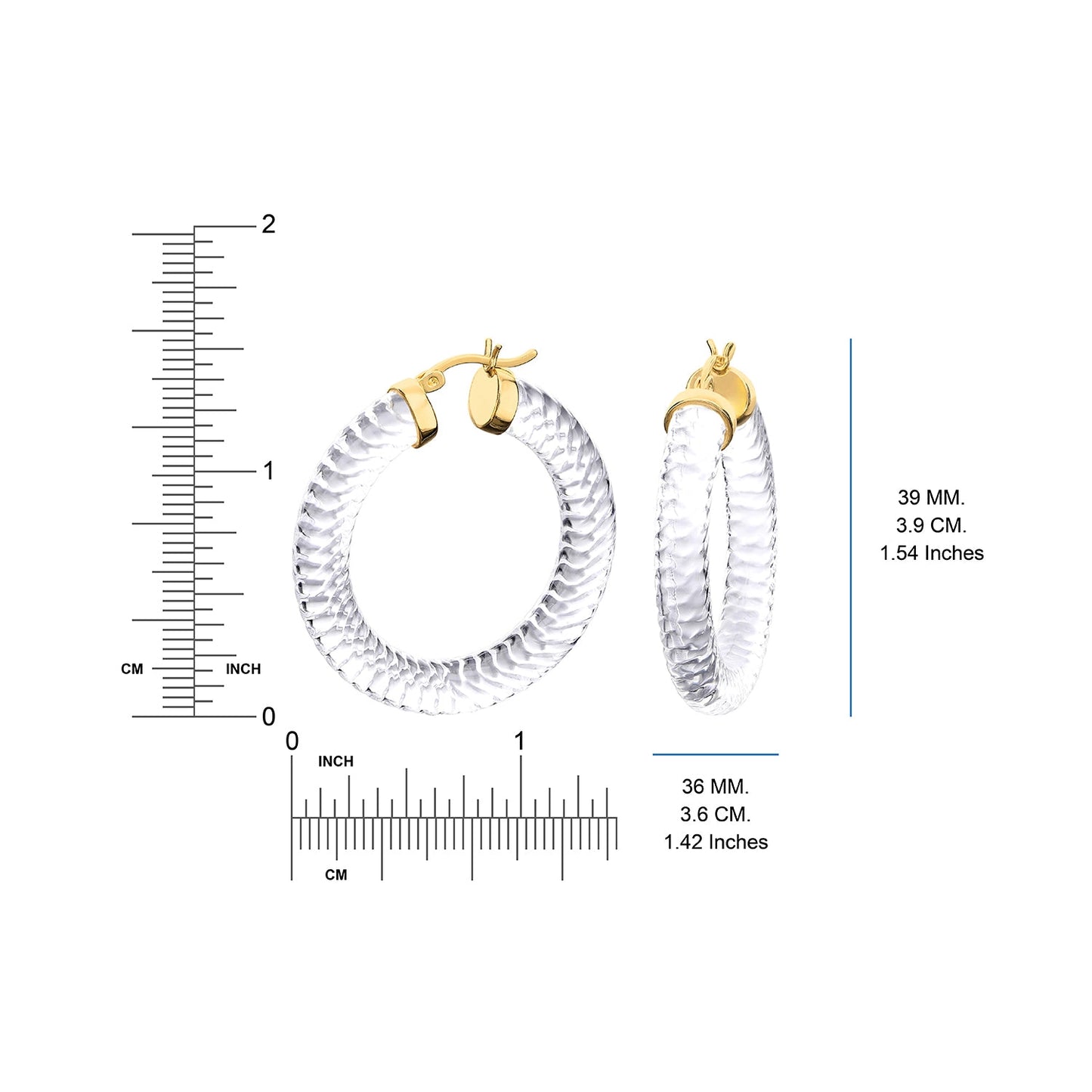 1.5 inch Clear Cable Hoop Earrings