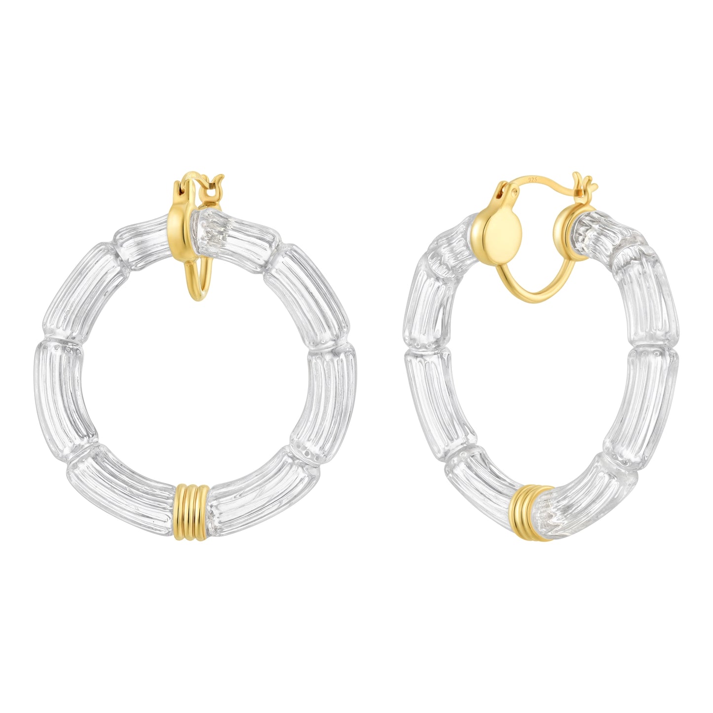 1.5" Gala Bamboo Hoop Earrings