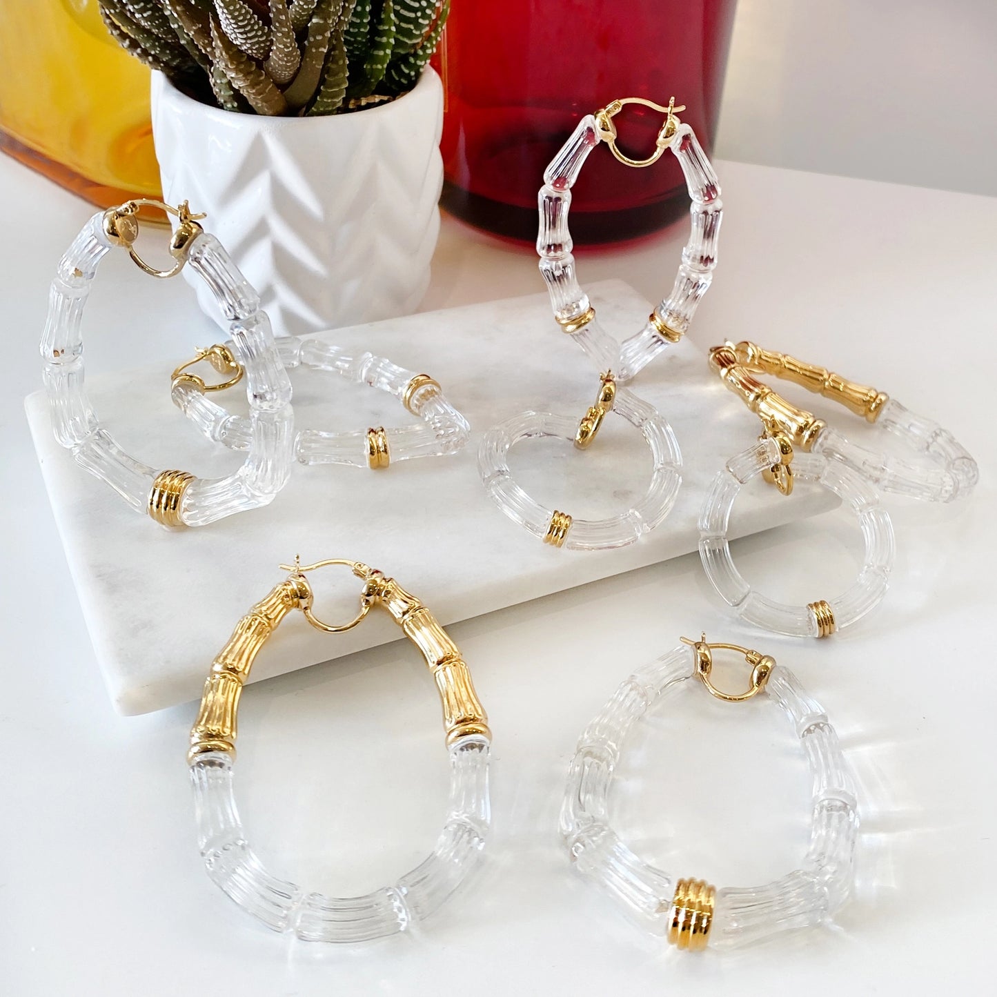 1.5" Gala Bamboo Hoop Earrings
