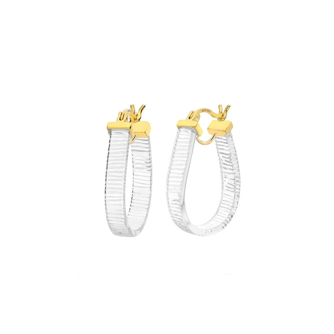 1 inch Clear Mini Horseshoe Hoop Earrings