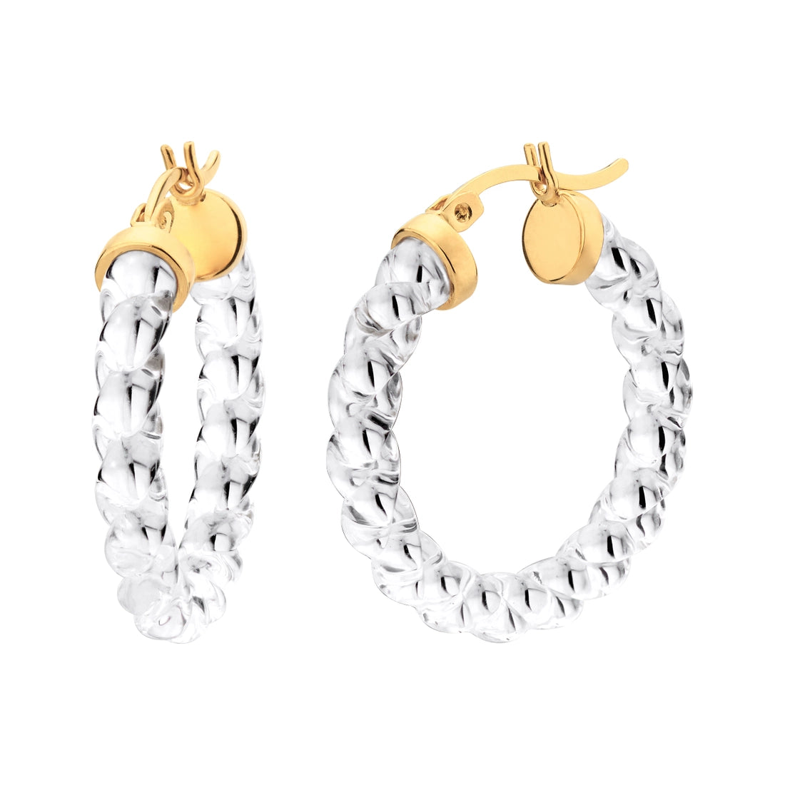 1 inch Clear Mini Rope Hoop Earrings