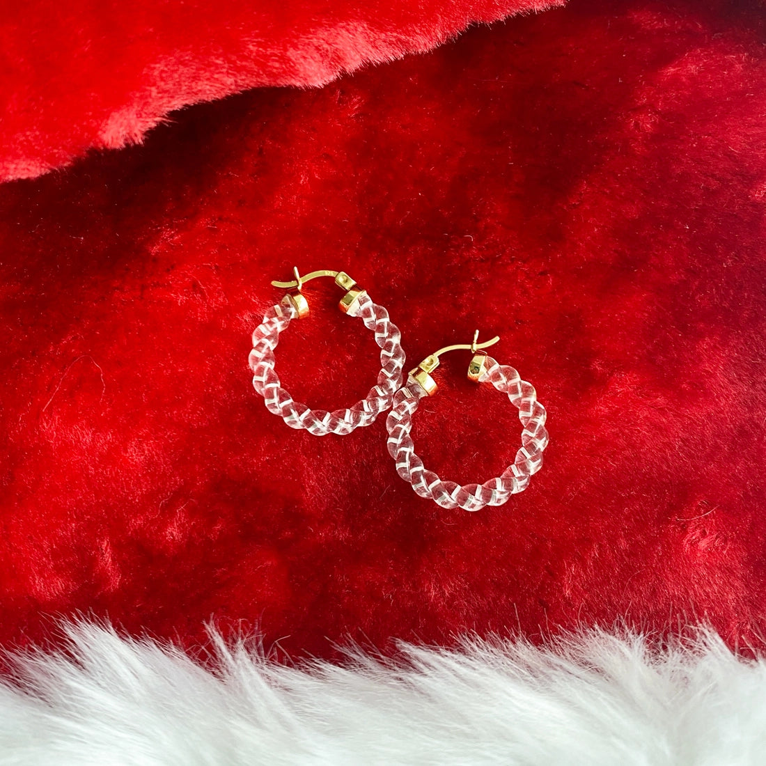 1 inch Clear Mini Rope Hoop Earrings
