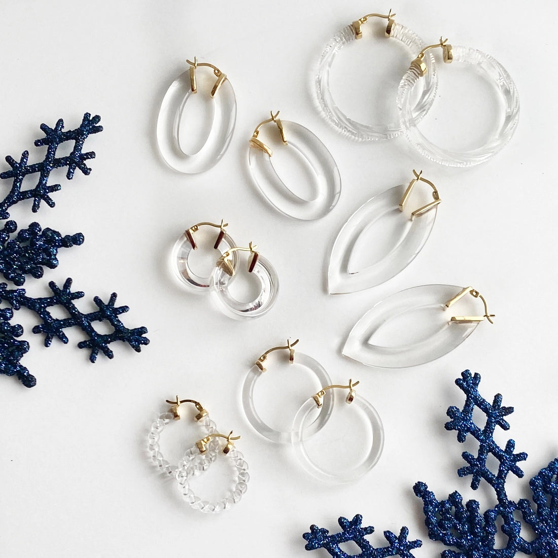 1 inch Clear Mini Rope Hoop Earrings
