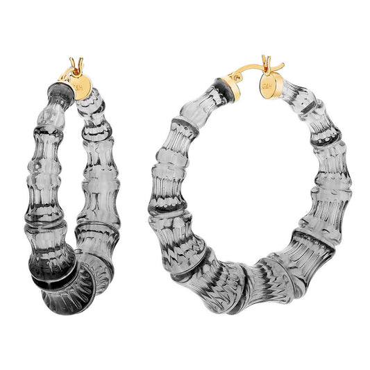 2" Blackberry Bamboo Hoop Earrings