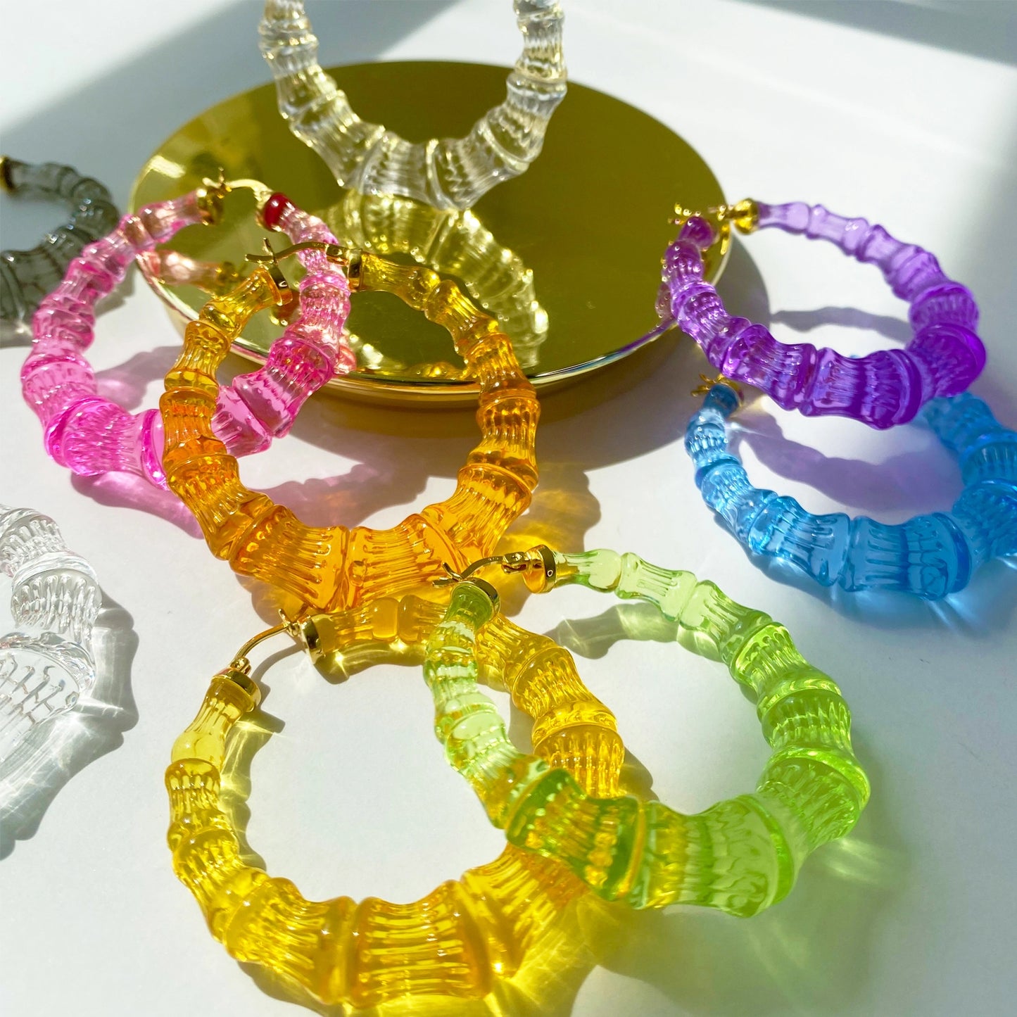 2" Blackberry Bamboo Hoop Earrings