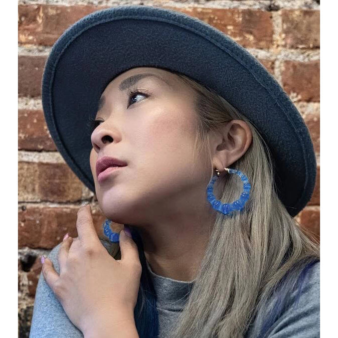 2" Blueberry Bamboo Hoop Earrings