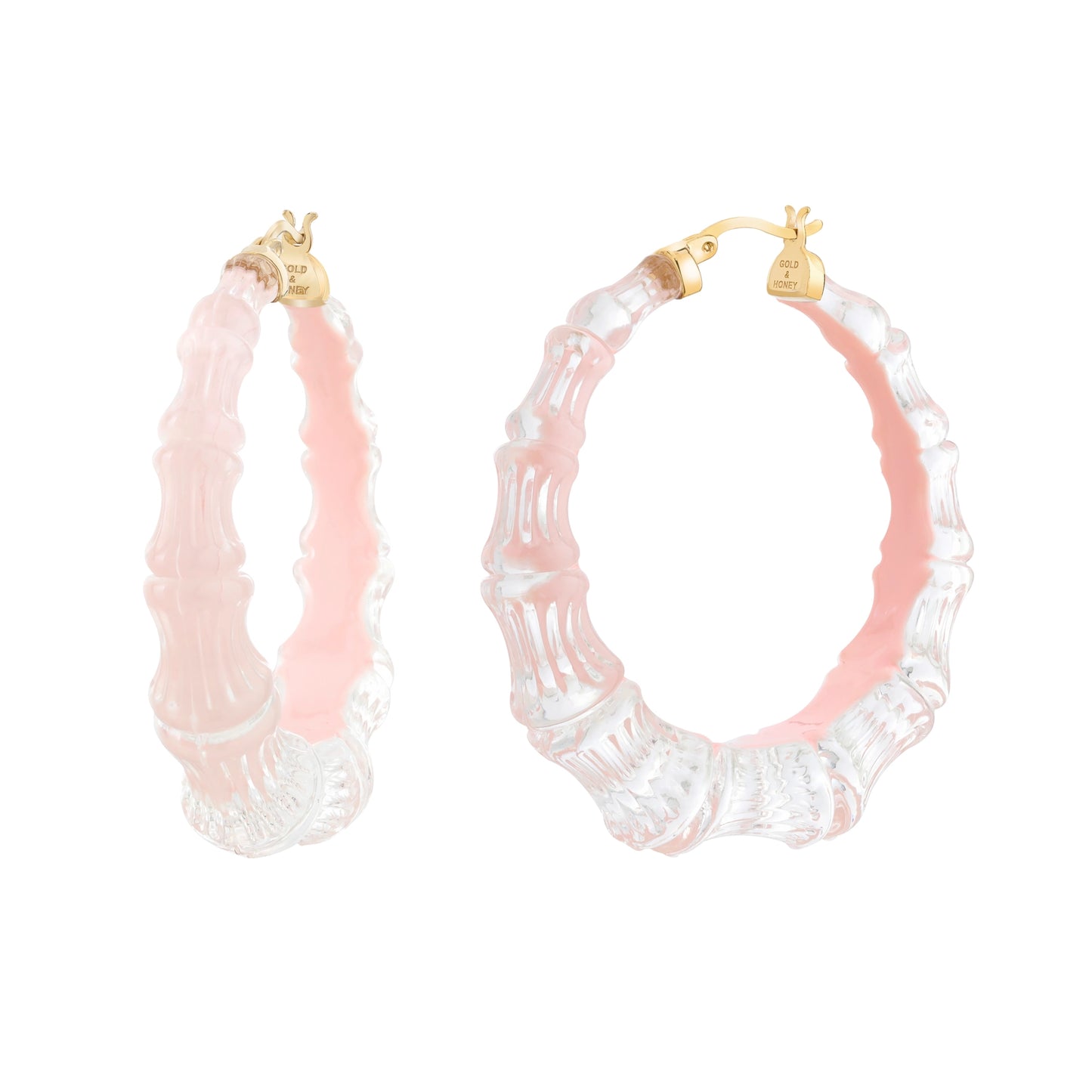 2" Illusion Bamboo Hoop Earrings in Ballerina Slipper