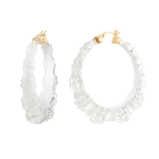 2" Illusion Bamboo Hoop Earrings in Dove