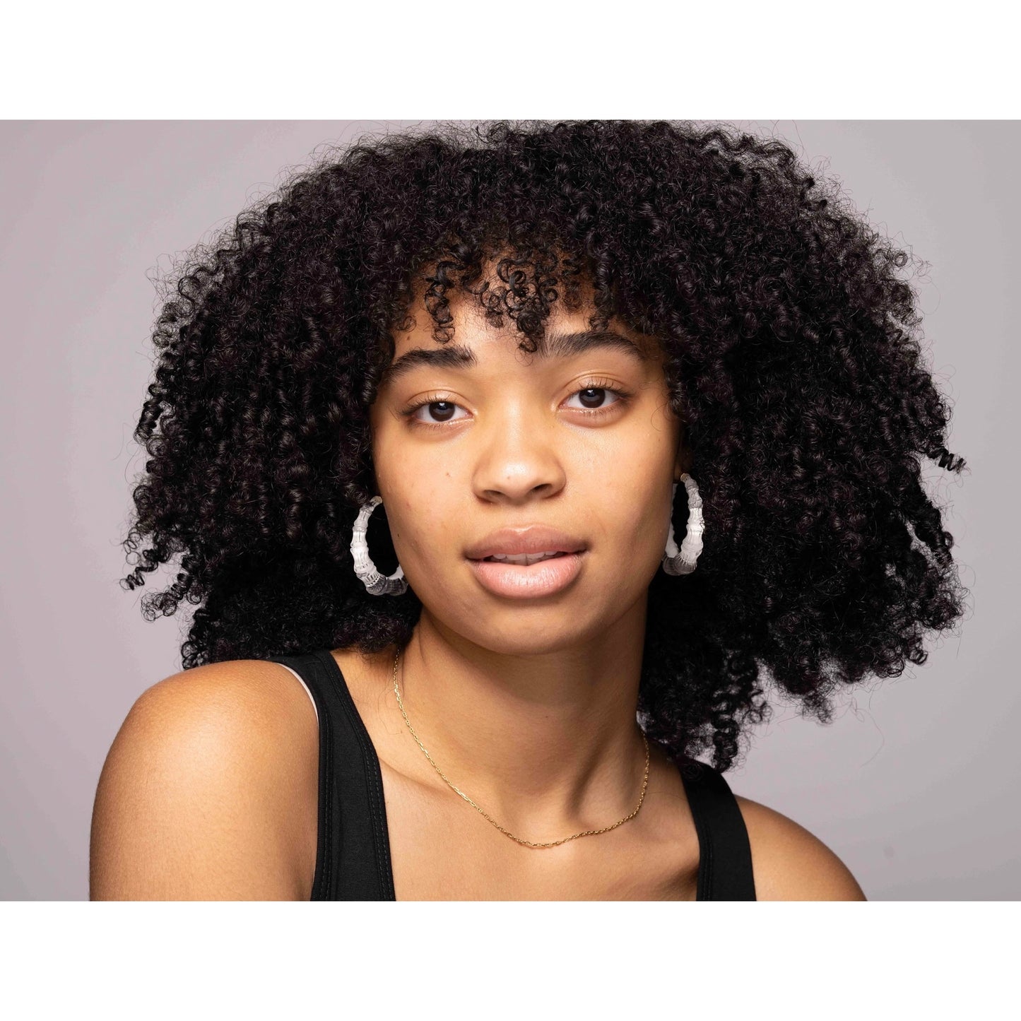 2" Illusion Bamboo Hoop Earrings in Dove