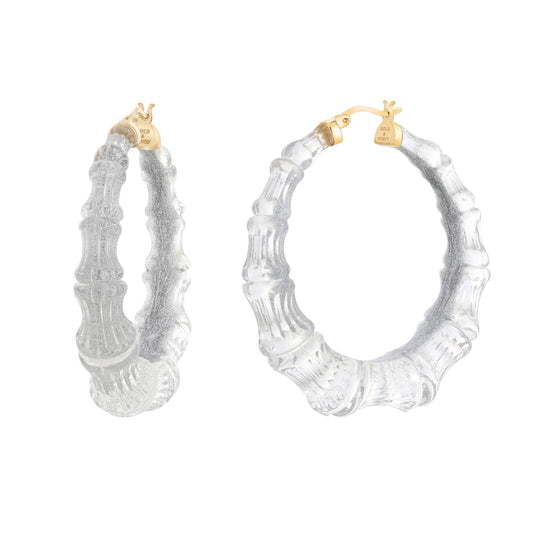 2" Illusion Bamboo Hoop Earrings in Pixi