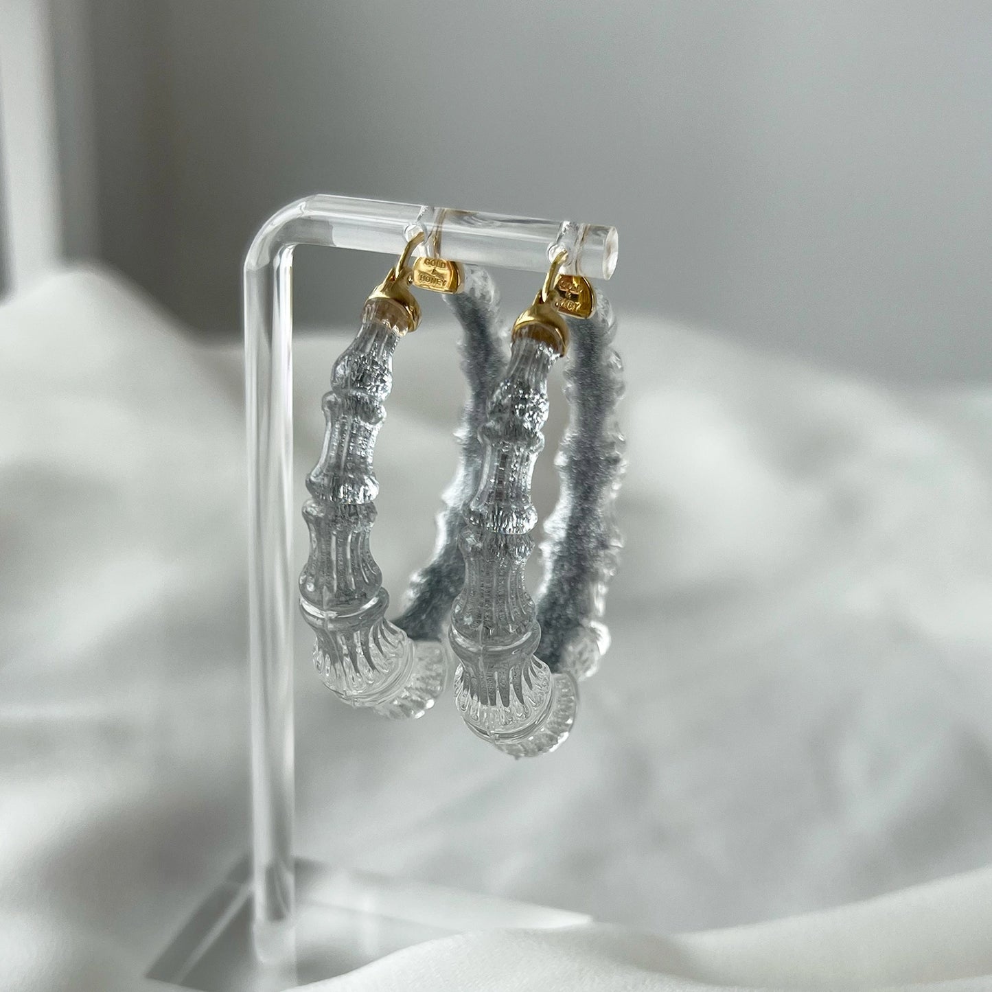 2" Illusion Bamboo Hoop Earrings in Pixi