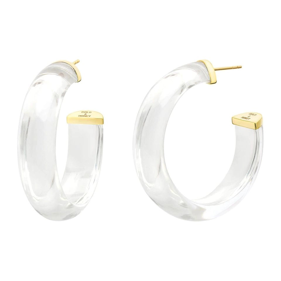 2" Medium Clear Illusion Hoop Earrings
