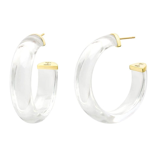 2" Medium Clear Illusion Hoop Earrings