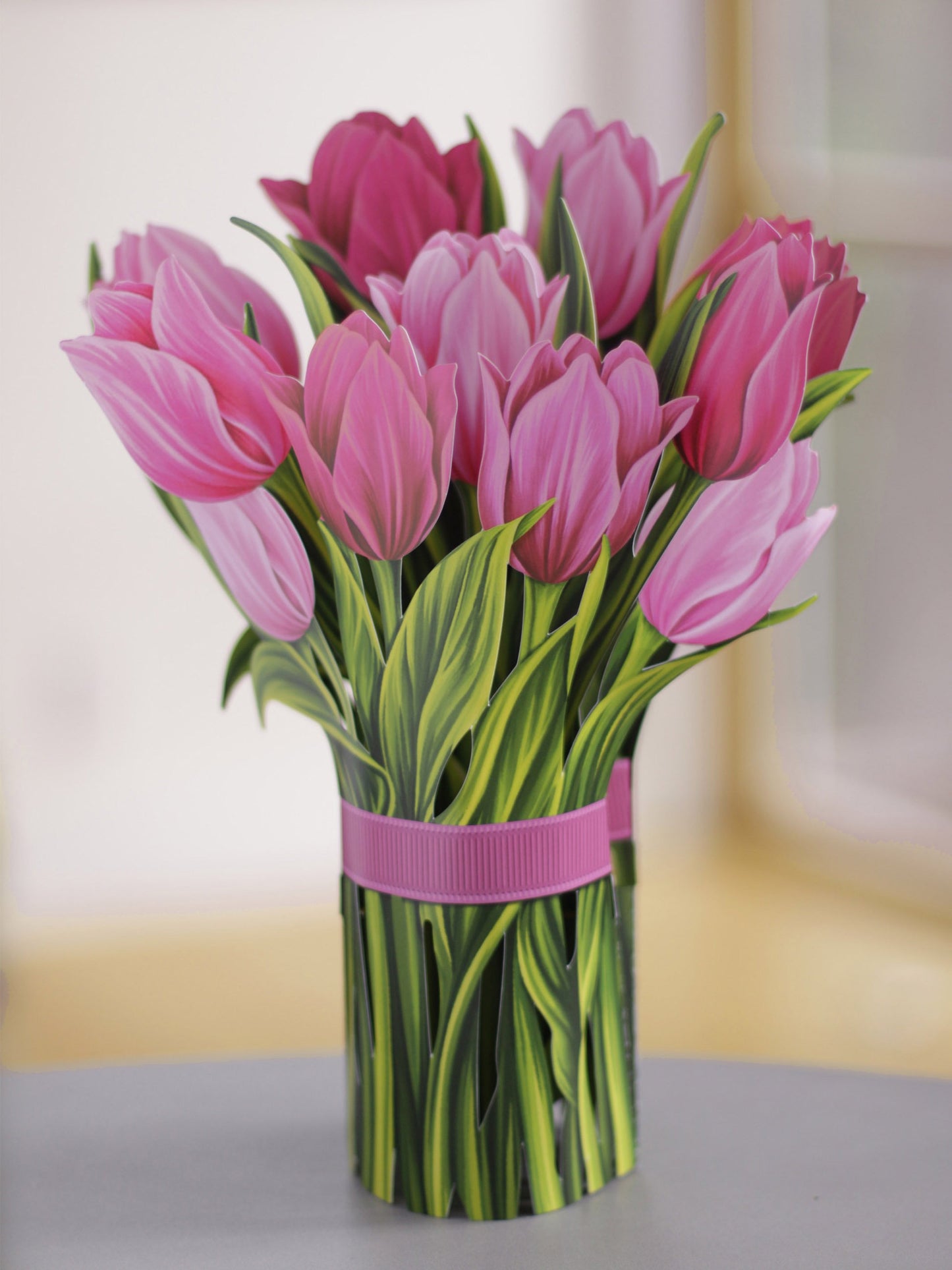 Pink Tulips Pop Up Flower Bouquet