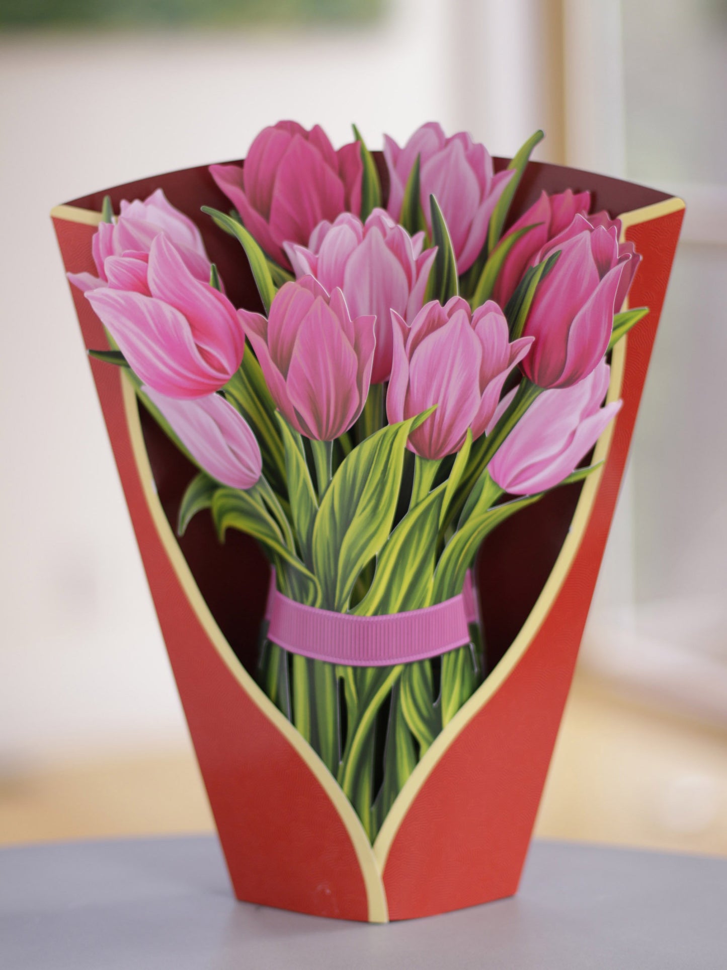 Pink Tulips Pop Up Flower Bouquet